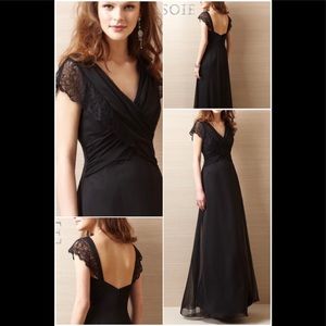 Classic black chiffon and lace maxi